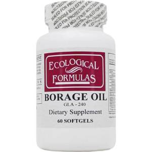 Ecological Formulas Пореч (масло) gla 240 - Хормонален дисбаланс, възпалена кожа и артрит, 60 софтгел капсули (13113 (borage) ef)