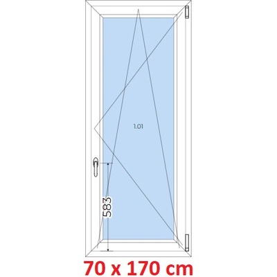 Soft Plastové okno 70x170 cm, otevíravé a sklopné, Antracit struktura/bílá