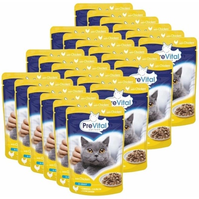 PreVital Cat s kuřecím v omáčce 24 x 100 g