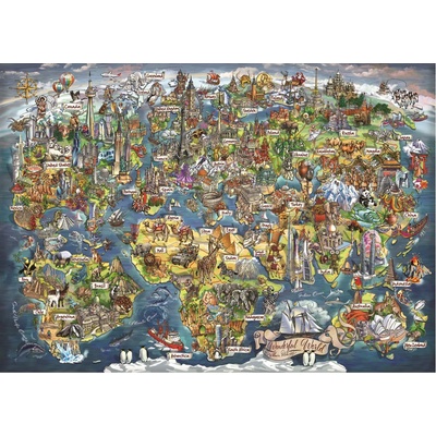 Anatolian - Puzzle Wonderful world map 3000 - 3 000 piese