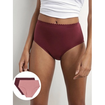 DIM Комплект от два дамски бикина в бордо и розово DIM Body touch с висока талия DIM | Cherven | ЖЕНИ | S