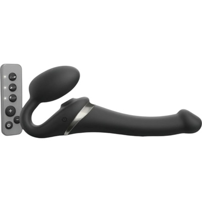 strap-on-me Multi Orgasm Strap-On Vibrator with Licking Stimulator Black XL