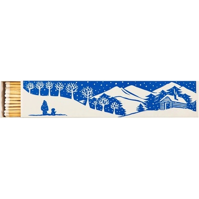 Archivist Dlouhé zápalky Winter Mountain 28 cm, modrá barva, dřevo, papír