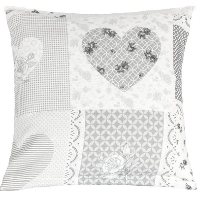 Bellatex 12/108 srdce patchwork šedý 40 x 40 cm