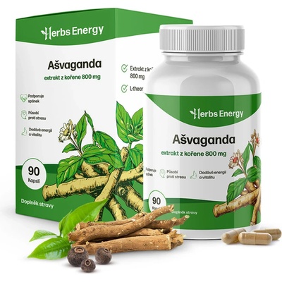 Herbs Energy Ašvaganda extrakt z kořene 800 mg 3 x 90 kapslí