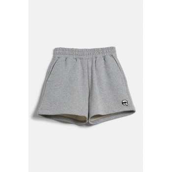 Karl Lagerfeld šortky IKON PATCH SWEATSHORTS LIGHT GREY MELANGE