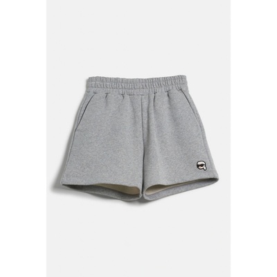 Karl Lagerfeld šortky IKON PATCH SWEATSHORTS LIGHT GREY MELANGE
