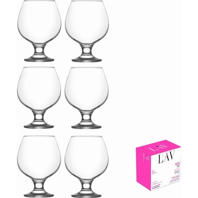 LAV Skleničky na koňak MISKET bezbarvé 6 x 390 ml