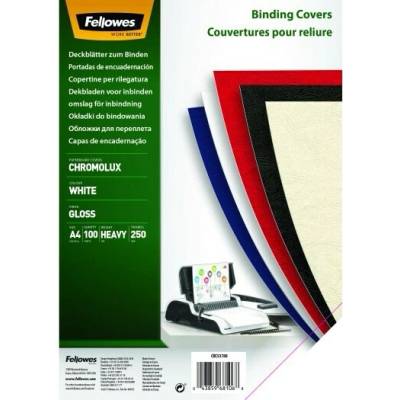 Zadní strana FELLOWES Chromolux A/4 250 g lesklá bílá 100 ks/balení 5378006