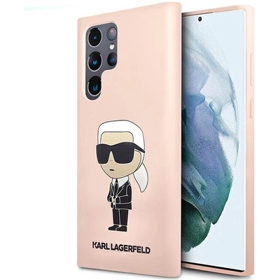 KARL LAGERFELD Кейс Karl Lagerfeld KLHCS23LSNIKBCP за Samsung Galaxy S23 Ultra S918, твърд, розов / розов, Silicone Ikonik (3666339117634)