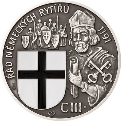 Česká mincovna Stříbrná medaile Rytířské řády Řád německých rytířů stand 42 g – Zboží Mobilmania