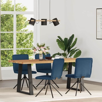 vidaXL Трапезни столове, 4 бр, сини, текстил (3315340)