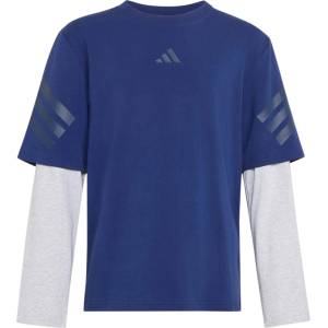adidas Детска блуза с дълъг ръкав adidas Kid's Future Icons 2-In-1 Long Sleeve T-Shirt Longsleeve - Dark Blue / Light Grey Heather / Night Indigo - размер 164 (EU) (704-6490-0214)