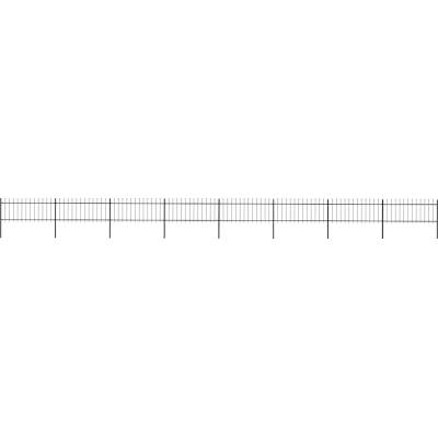 OMAXI Zahradní plot s kopím nahoře ocelový 1339 x 80 cm černý 710303