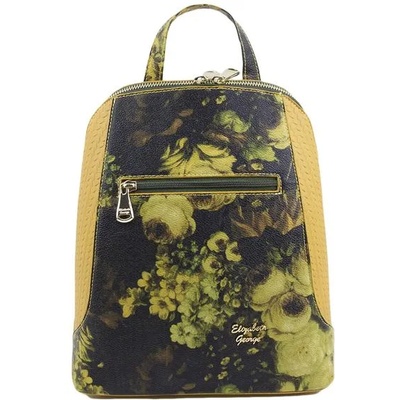 Български обувки Ежедневна дамска чанта тип раница с жълти цветя 786-111