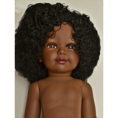 Vestida de Azul Realistická Coral bez oblečení Coral černé kudrnaté vlasy afro delší 45 cm