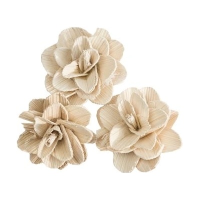 Dekorácie - betal Rose 6 cm bielené - 3 ks