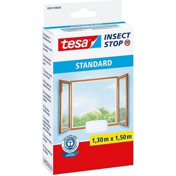 tesa sieť Standard, 130x150 cm, proti hmyzu a komárom, na okno, biela