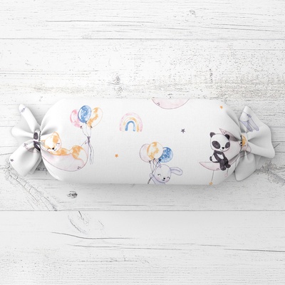 Biante vankúš valec bonbon Sandra SA-374 Pandy líšky a zajačiky s balónikmi 15x40