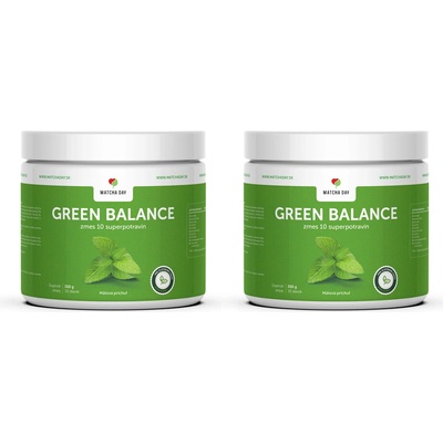 Matchaday.sk Green Balance 2x 300 g prášok - príchuť Mäta