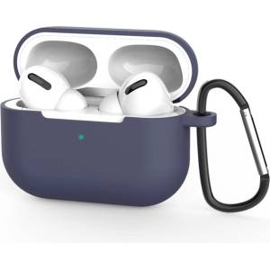 Techsuit Силиконов калъф с карабинер за Apple Airpods Pro 3 - Techsuit Silicone Case (тъмносин) (KF2356310)