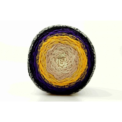 Chainy Cotton Cake ReTwisst 43 variace béžová, žlutá, fialová, černá
