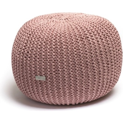 Justin Design Pletený puf velký starorůžový