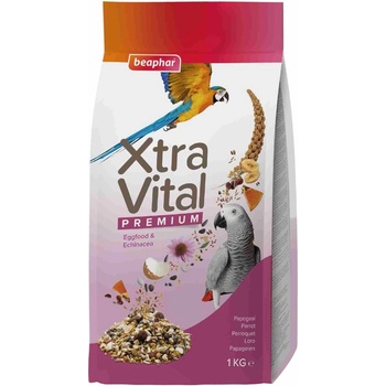 Beaphar XtraVital Large Parakeet - Премиум пълноценна храна за големи папагали от семена, плодове и яйчна храна, 1кг