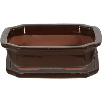 Esschert Design KERAMICKÝ KVĚTINÁČ NA BONSEJ TERI 5,5X20,5X15 CM HNĚDÁ
