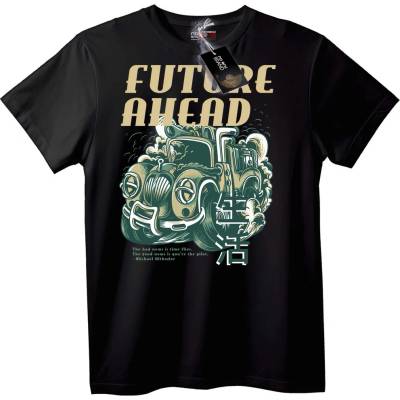NOONEBRAND Тениска Бъдеще Напред Кола - 2XL, White