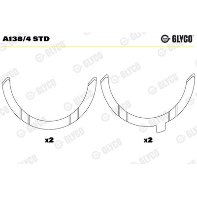 Distanční kotouč klikové hřídele GLYCO A138/4 STD - sada