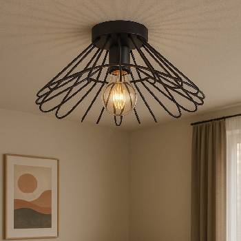 Onli - Плафон DUCCIO 1xE27/22W/230V Ø 60 см черен (OL0461)