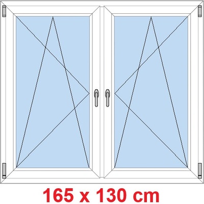 Soft Dvoukřídlé plastové okno 165x130 cm OS+OS se sloupkem Bílá
