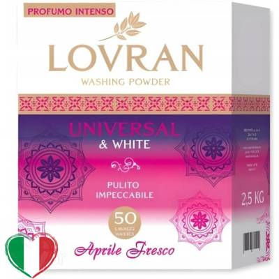 Lovran Universal & White Univerzální prášek na bílé prádlo 2,5 kg 50 PD
