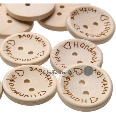 Knoflík dřevěný Hand made 20mm – Sleviste.cz