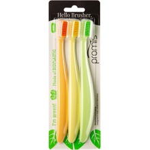 Promis Ekologický zubní kartáček set Colour Soft neonový 3 ks