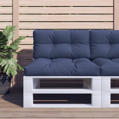 vidaXL Палетни възглавници, 2 бр, нейви сини, текстил (378127)