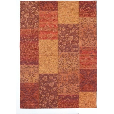 Flair Rugs Manhattan Patchwork Chenille Terracotta Červená