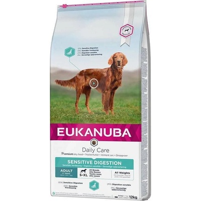 EUKANUBA Daily Care Adult Sensitive Digestion Храна за кучета, суха, за възрастни, за чувствително храносмилане, 12 kg