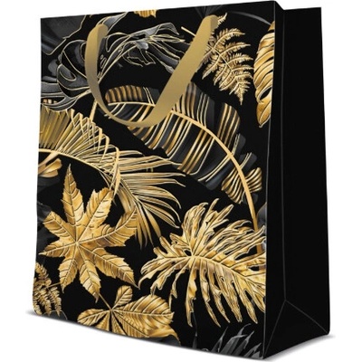 Dárková taška PAW Premium velká 26,5x33,5x13cm Zlaté listy