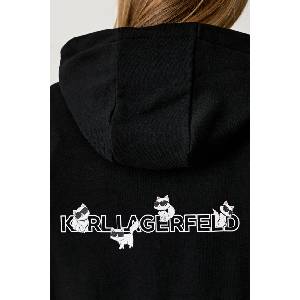 KARL LAGERFELD суичър с качулка дамски с памук IKON (B3W20048)