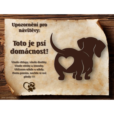 Sport hobby Cedulka Vtipná cedulka Jezevčík CP5003 15 x 20