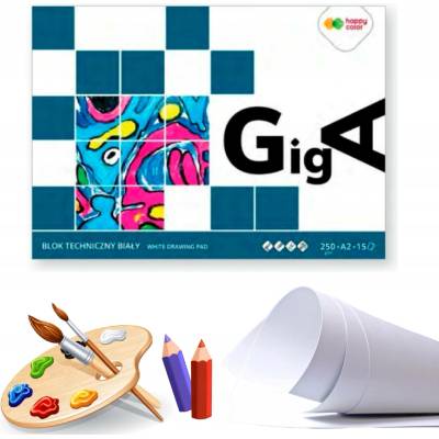 Happy Color Skicák technický bílý 250g/m2 15 listů A2