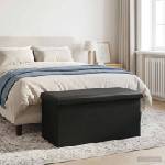 vidaXL Сгъваема пейка за съхранение Черно 180 кг 80 Л 77 x 38 x 38 см (42045233)
