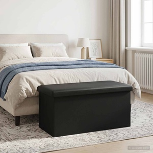 vidaXL Сгъваема пейка за съхранение Черно 180 кг 80 Л 77 x 38 x 38 см (42045233)