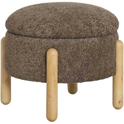 House Nordic Puf MEDAS, ø45 cm polyester, hnědý