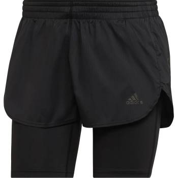 adidas Дамски къси панталони Adidas Run Fast 2in1 Shorts Womens - Black/Black