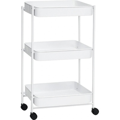 Servírovací stolek skládací kolečka kov bílá NoBi TOTENHAM – Zboží Dáma