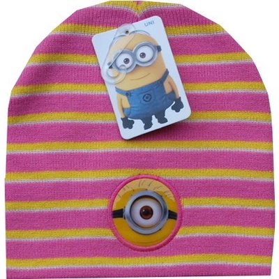 Minions čepice zimní růžovožlutá