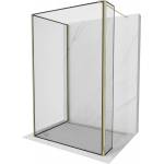 Mexen Kioto Душ кабина Walk-in 110 x 100 x 30 см, черна рамка, златна - 800-110-100-221-50-70-030 (800-110-100-221-50-70-030)